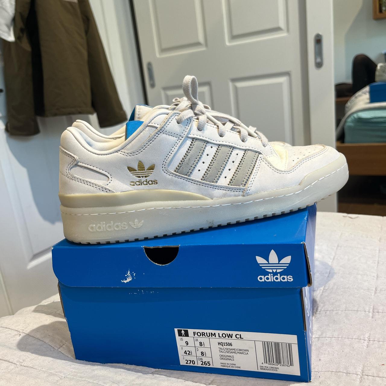 Adidas forum low, white 'talc sesame', size 9 US, | Depop