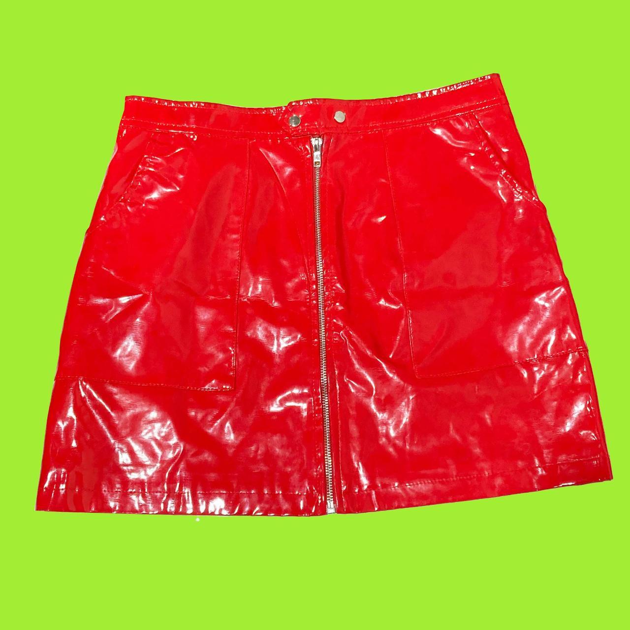 PrettyLittleThing Women's Red Skirt | Depop