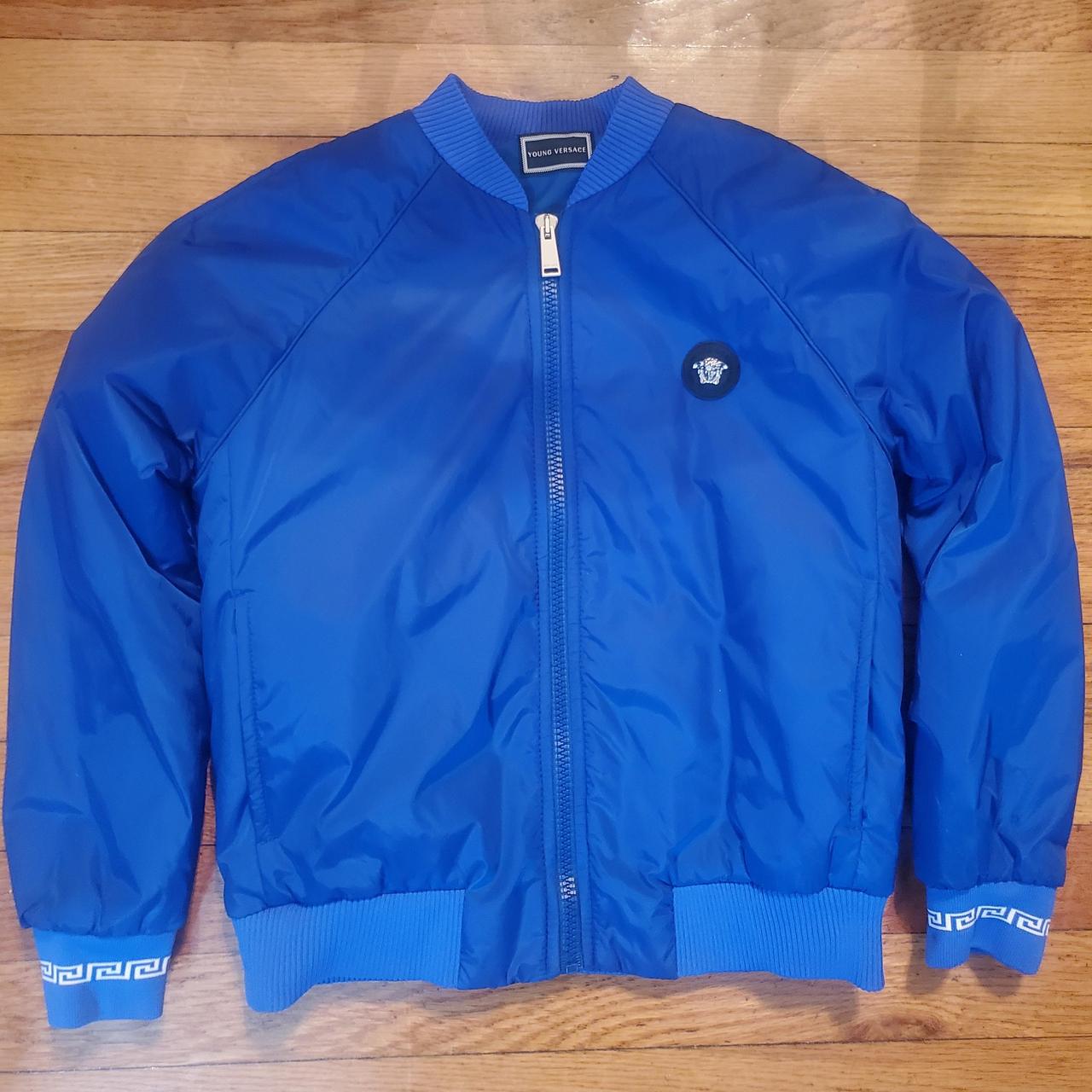 Versace jacket In good condition. Blue with white... - Depop