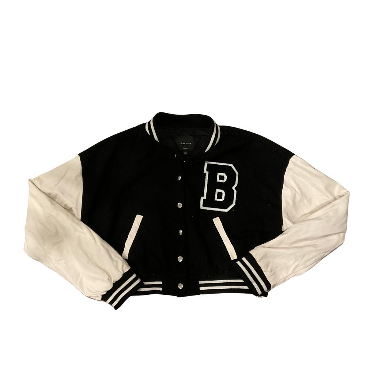 Preloved Women's Varsity Jacket - Black/White - L… - image 1