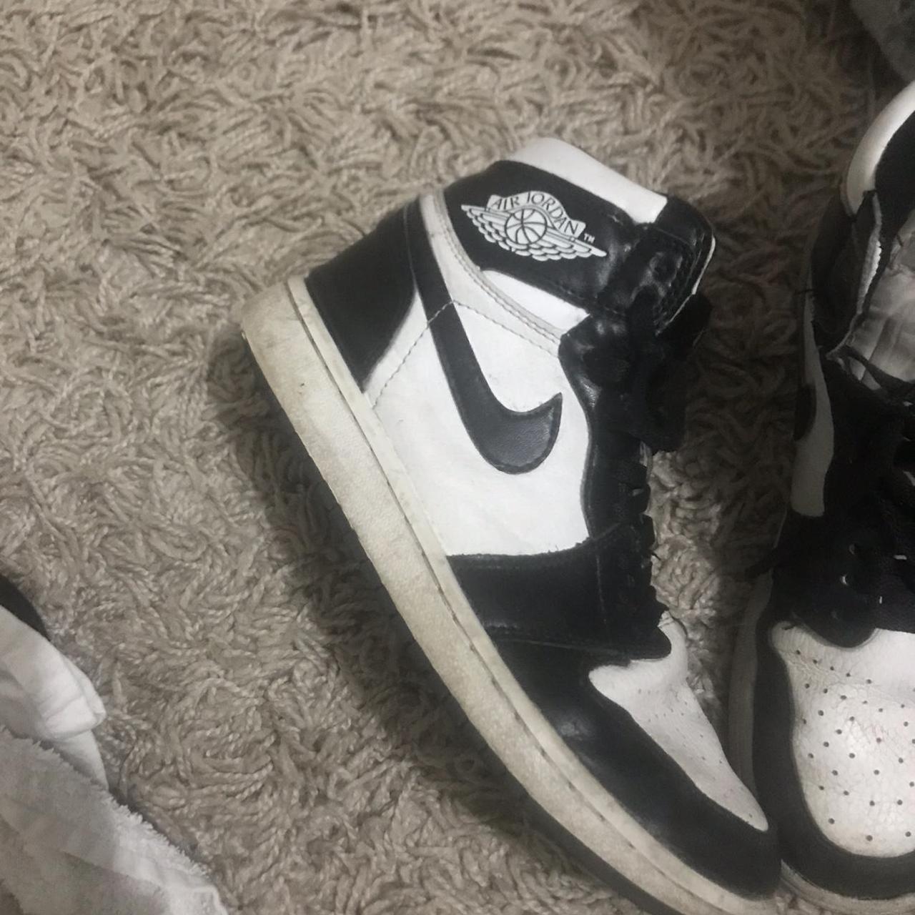 jordan 1 retro high og black white(i will clean them... - Depop