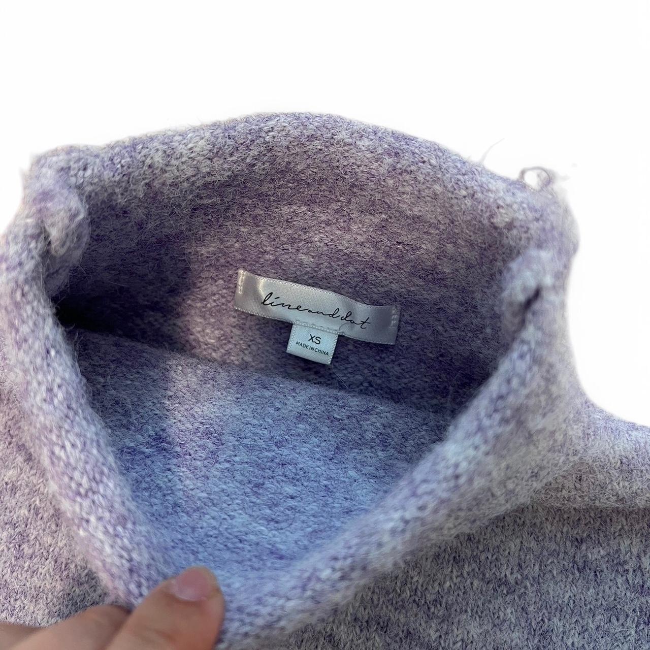 Line Dot Women's Sweater Purple/Grey XS – Light purple fuzzy