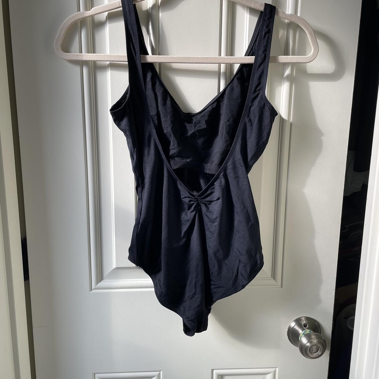 Black dance leotard with neck and low back.... Depop