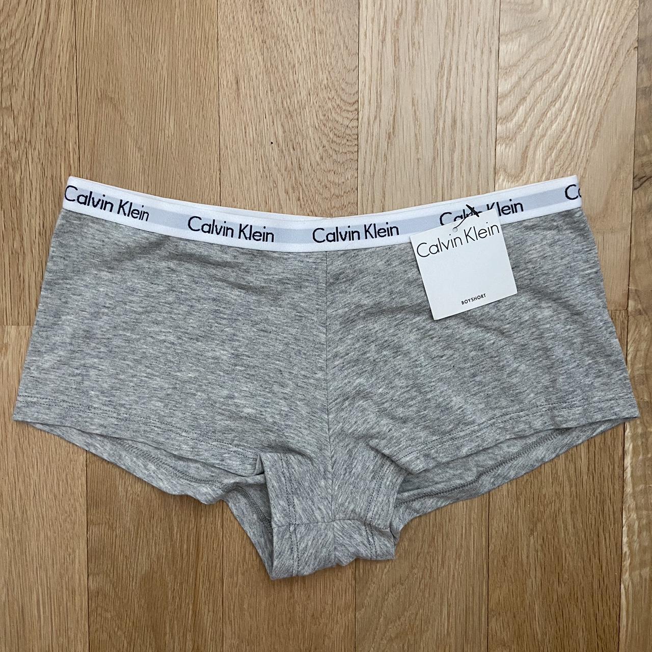 Gray Calvin Klein boy shorts underwear Brand new... - Depop