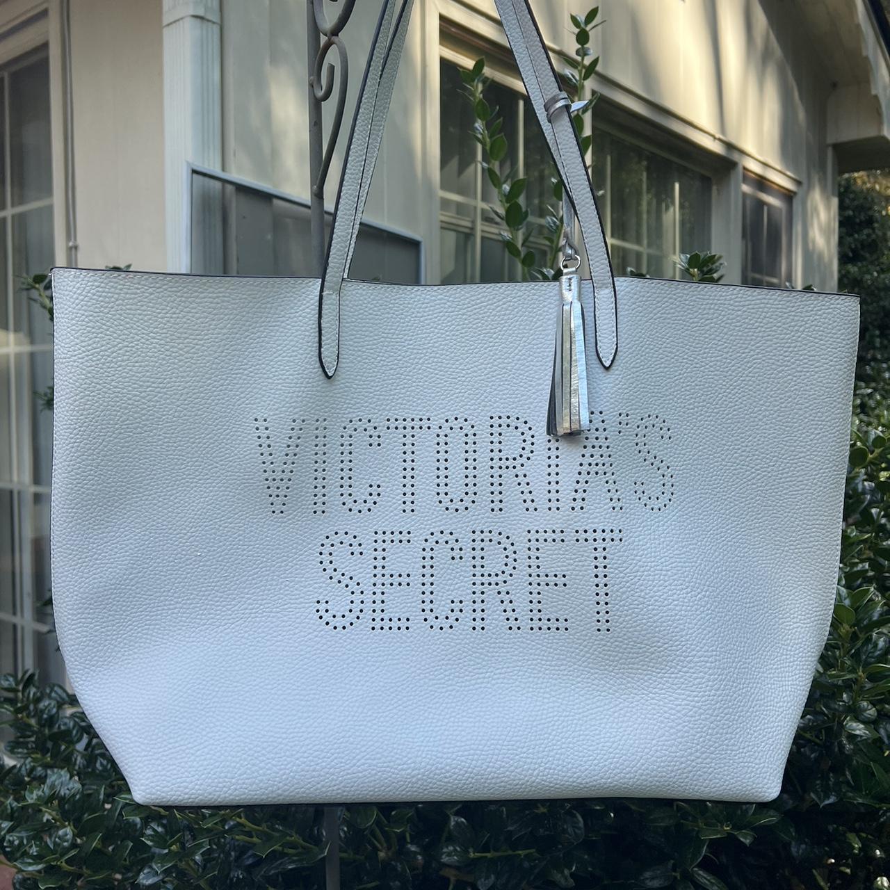 Victoria's Secret tote bag with a laser-cut logo and - Depop