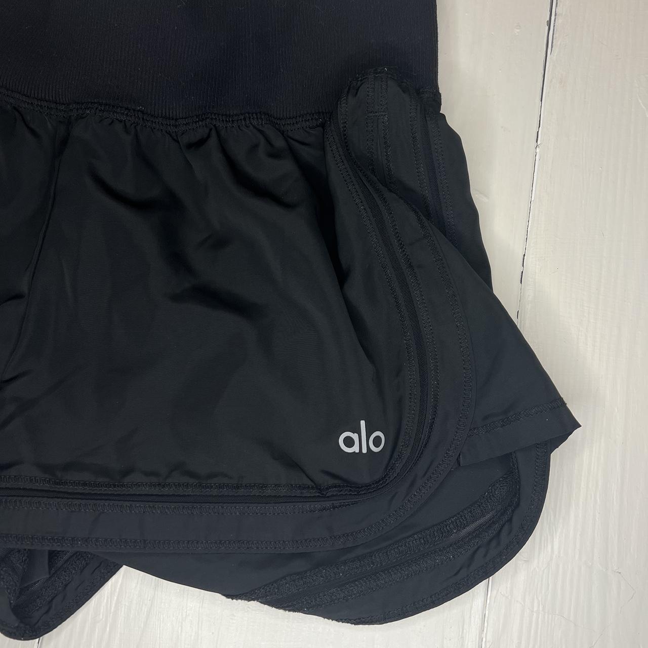 Alo yoga black shorts size xs based on my... - Depop