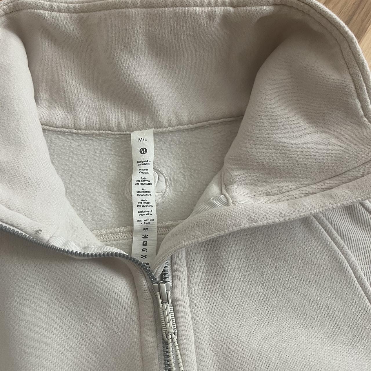 Lululemon funnel neck scuba Size M/L White... - Depop