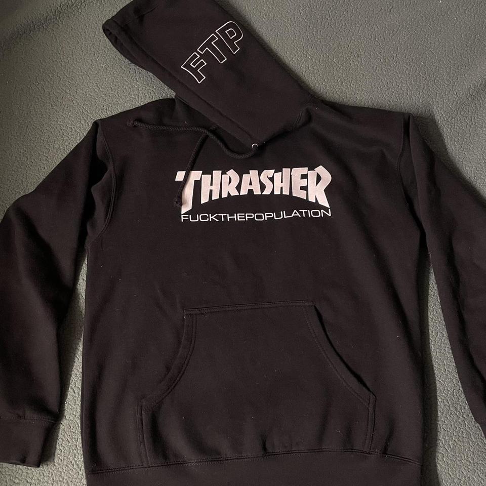 FTP and Thrasher logo hoodie, 10/10, Embroidered FTP...