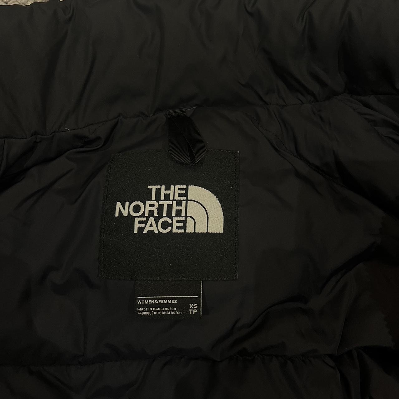 North Face puffer jacket -black and light/dusty pink... - Depop