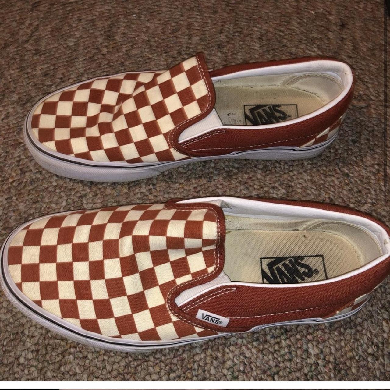 oneof1co - Vans Louis Vuitton burnt checkered slip ons