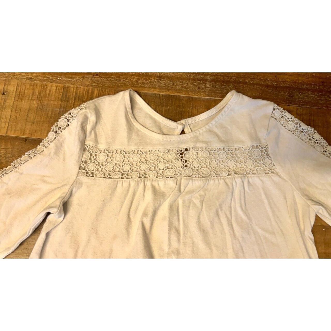 Old Navy Girls Long Sleeve Blouse Beige Blouse... - Depop