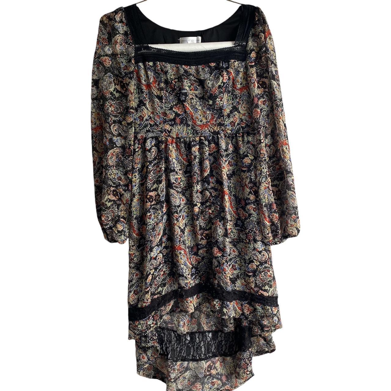 Band of Gypsies Long Sleeved Black deals Floral Dress