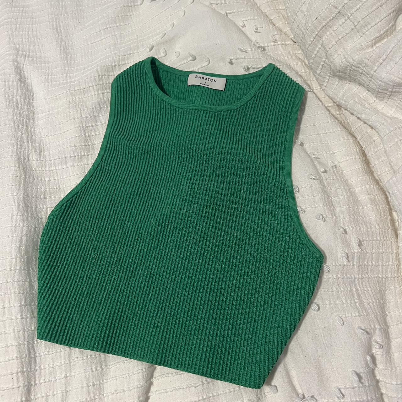 Aritzia Women's Green Croptop Depop