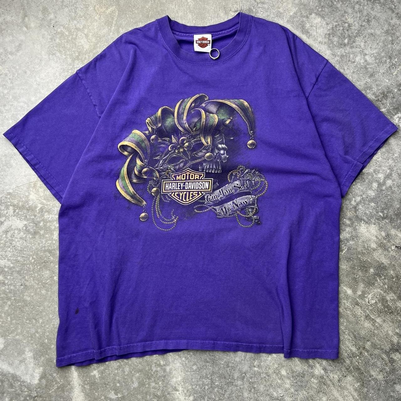 Y2K Purple Harley Davidson T Shirt Tagged 2XL but... - Depop