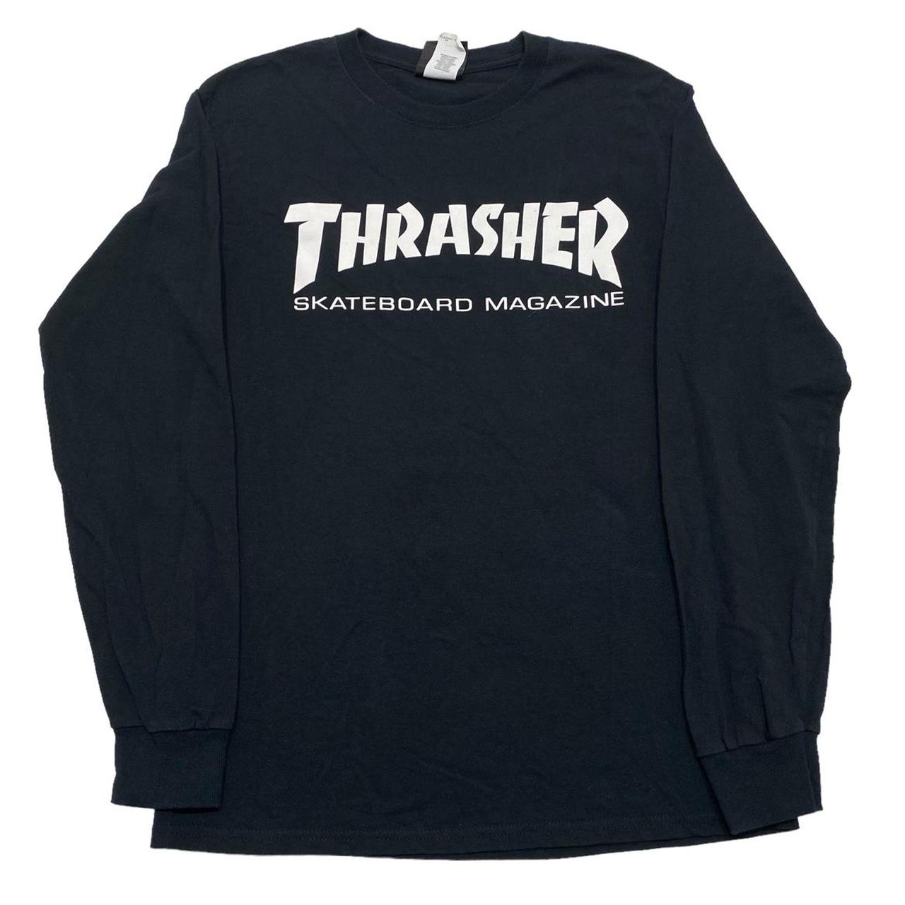 Thrasher Men's Black and White T-shirt | Depop