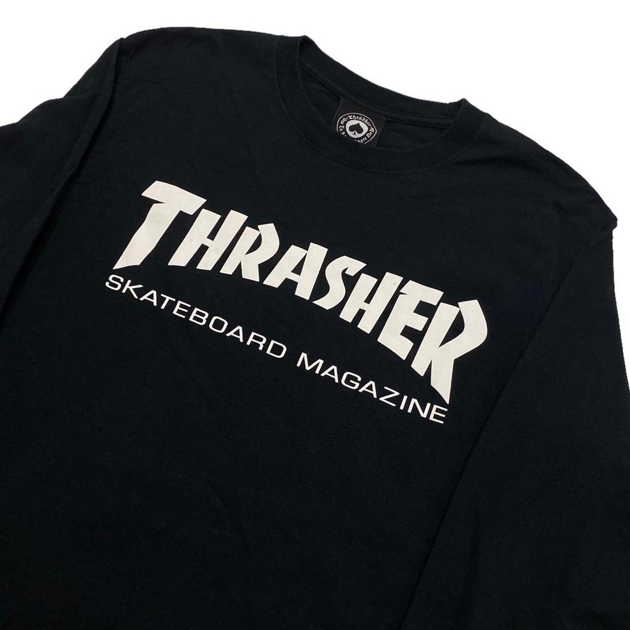 Thrasher Men's Black and White T-shirt | Depop