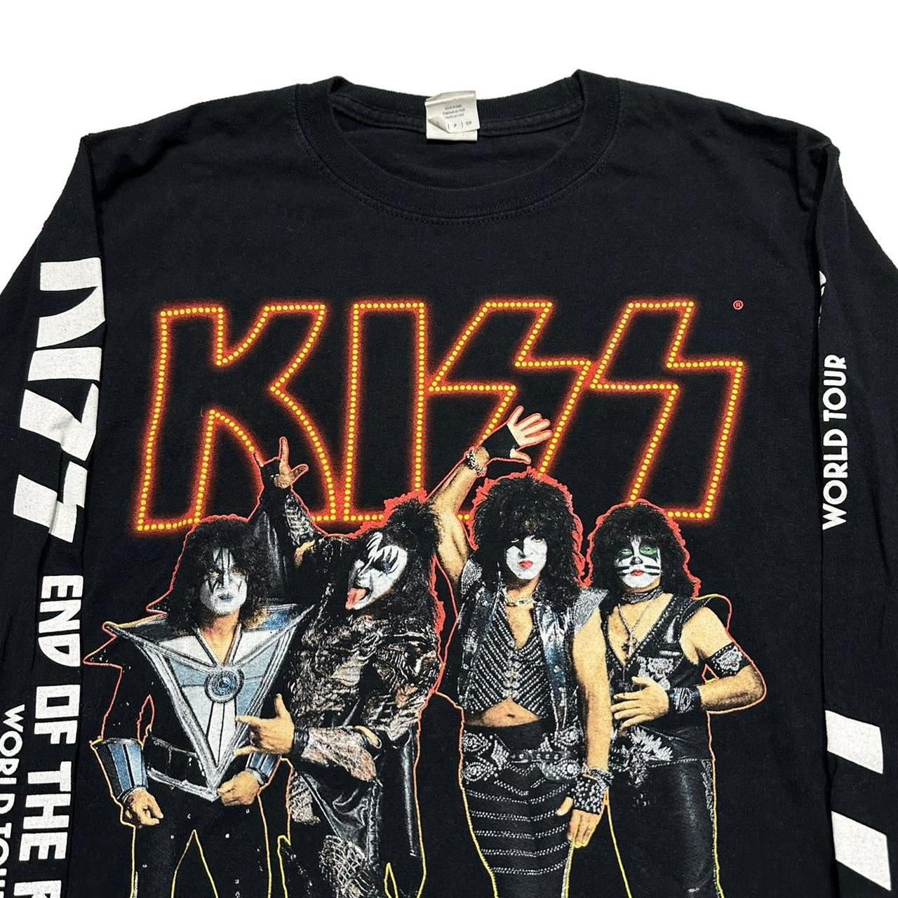 KISS BAND Tour T shirt Longsleeve Double Sided... - Depop