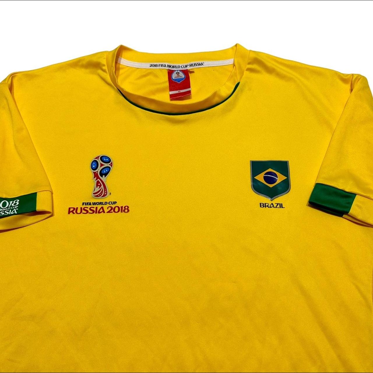 BRAZIL Football Shirt Retro Russia 2018 Cup Jersey... Depop