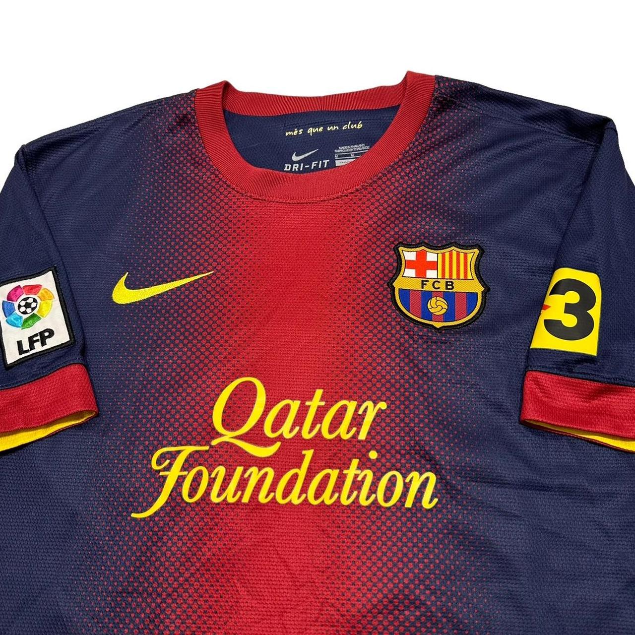Barcelona Nike シャツ 青 赤 Qatar Foundation Nike Dri Fit FC Barcelona Qatar Foundation Home Jersey Adult