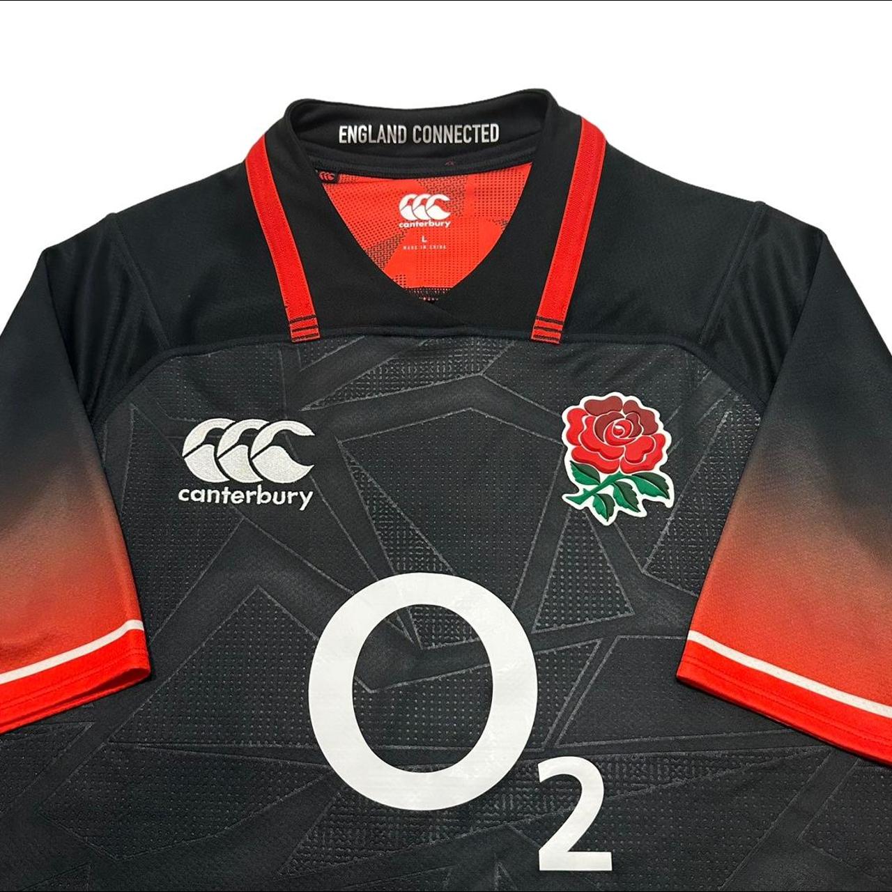 Canterbury 黒 赤 Canterbury England Rugby Shirt Retro / Short sleeve | Depop