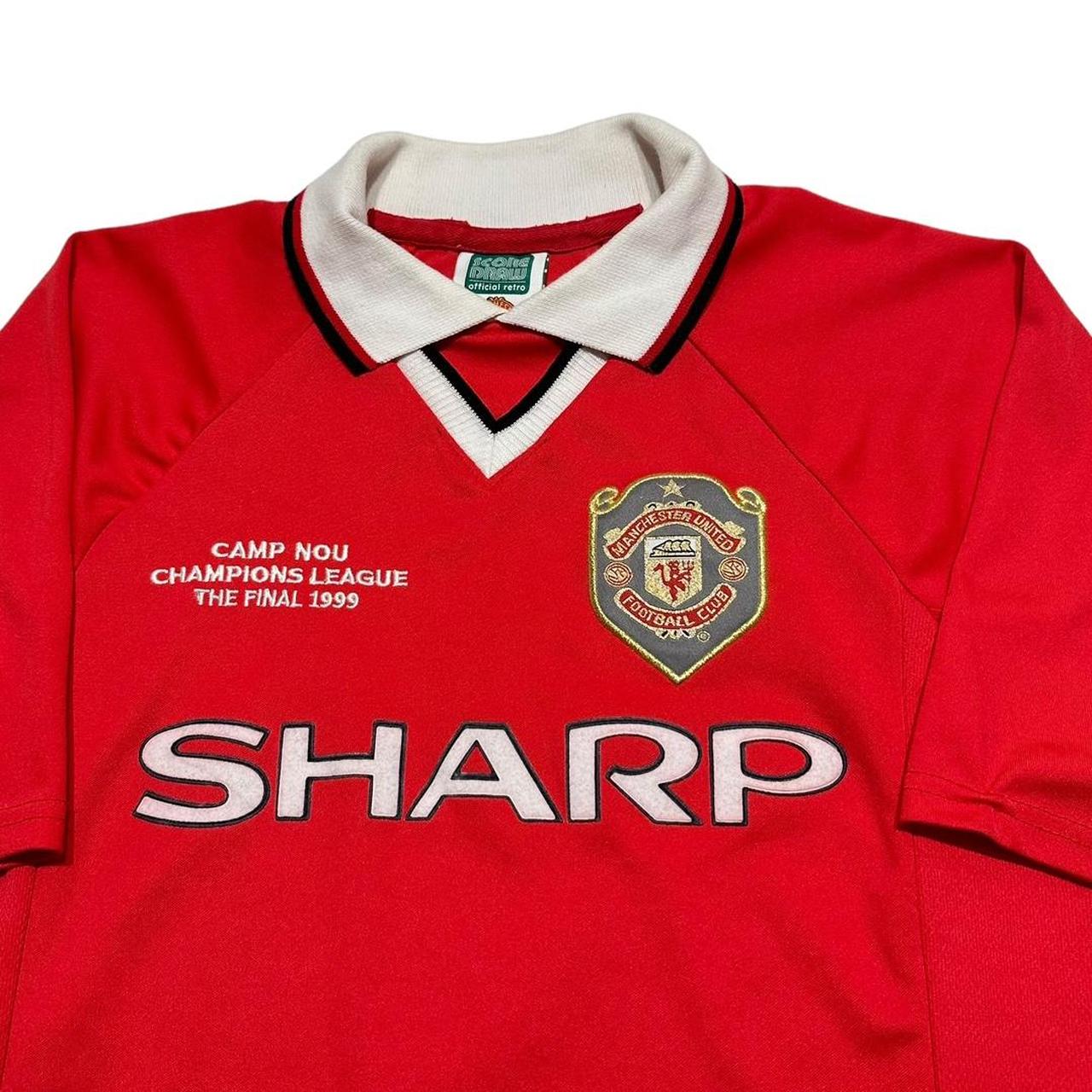 Manchester United Football Shirt 1999 Retro Depop
