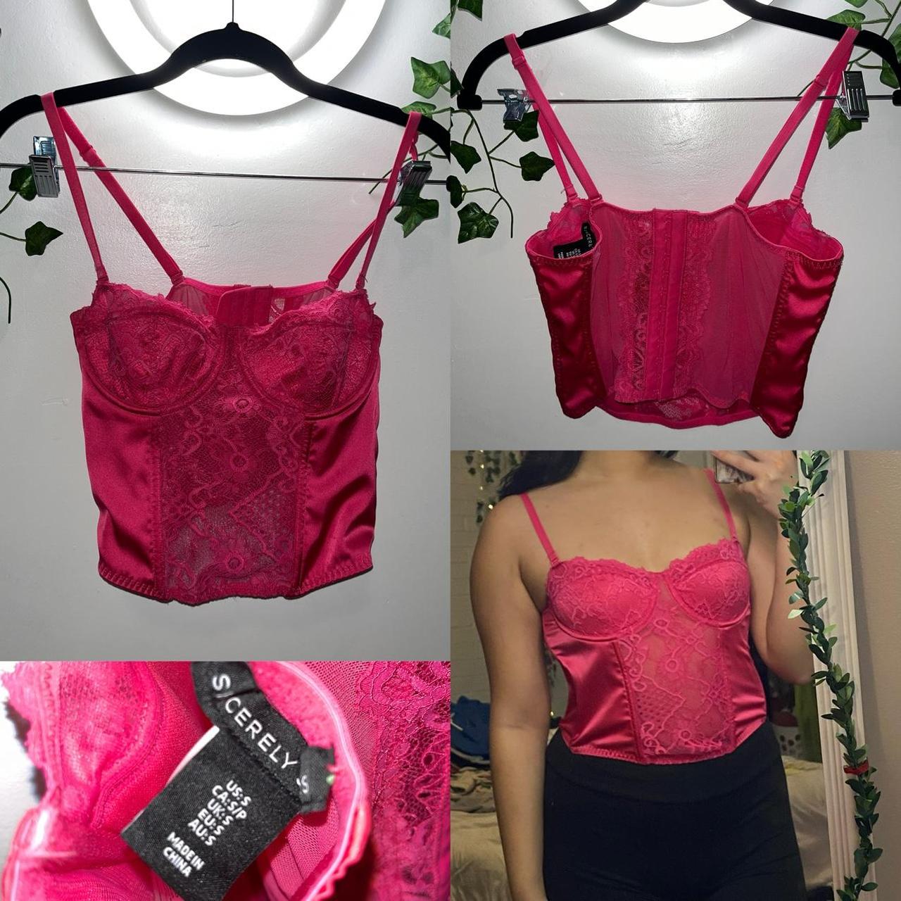 Pink Laced Buster Corset Top Sz Small Shipping Is Depop