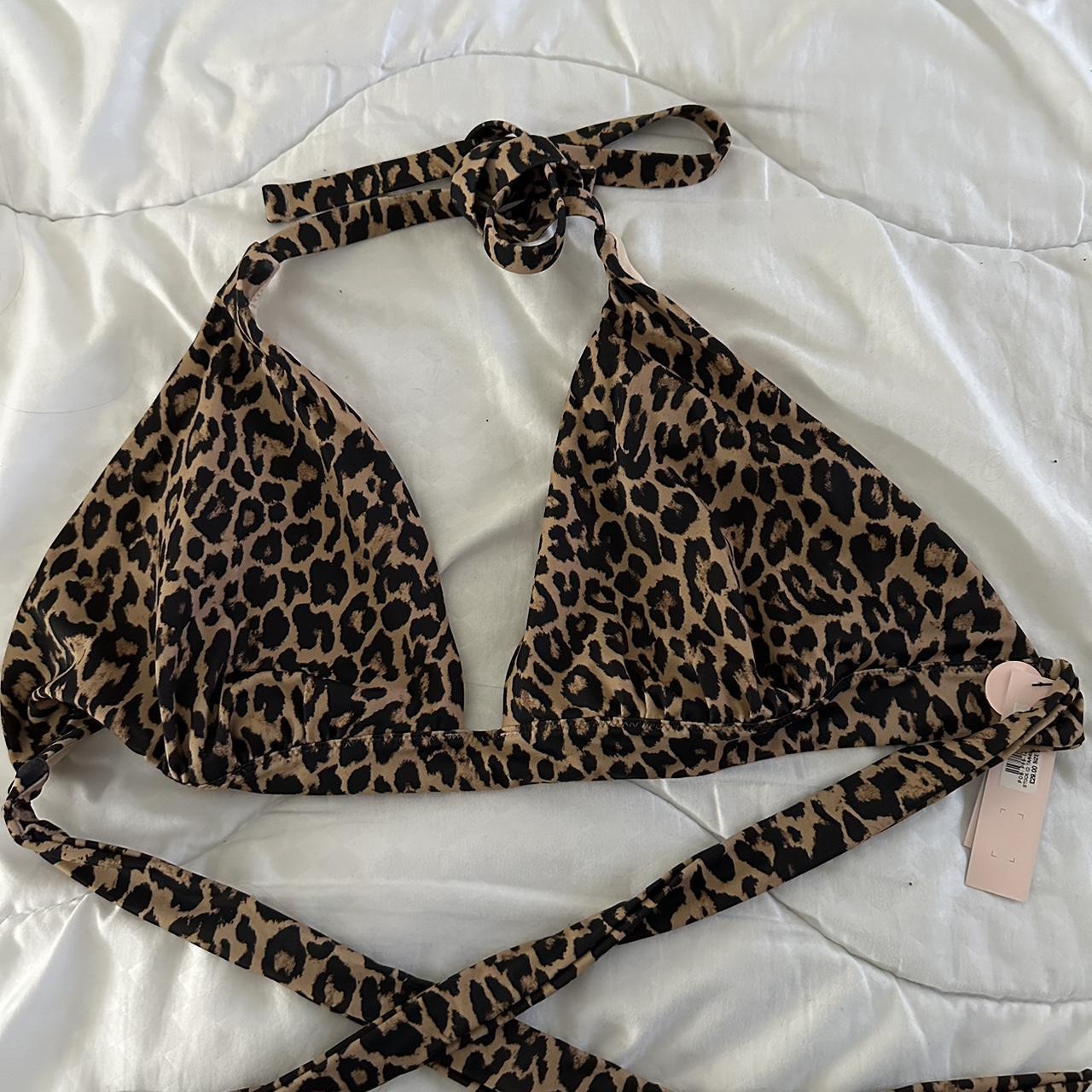 Victoria Secret Leopard Print Bikini Top🐆size Xl Depop