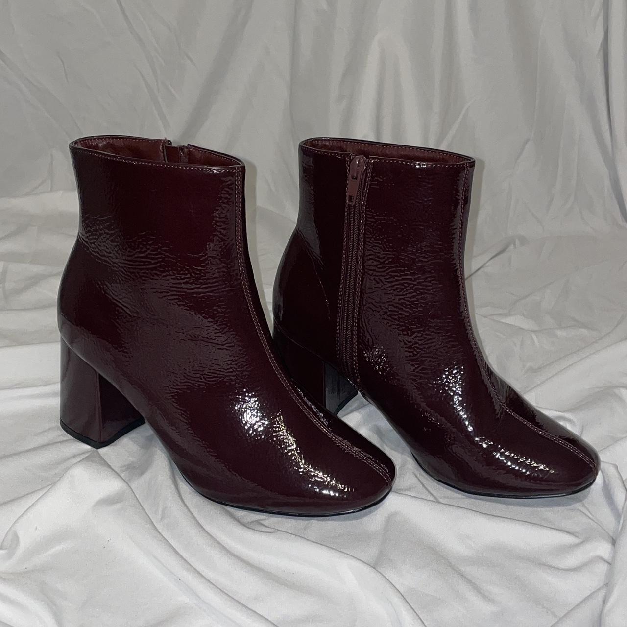 wine colored ankle boots