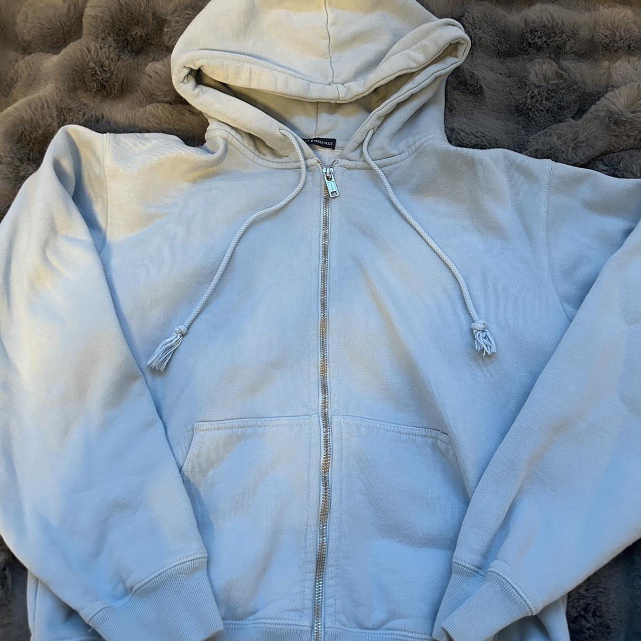 baby blue brandy mellvile zip up one size (fits/m)... - Depop