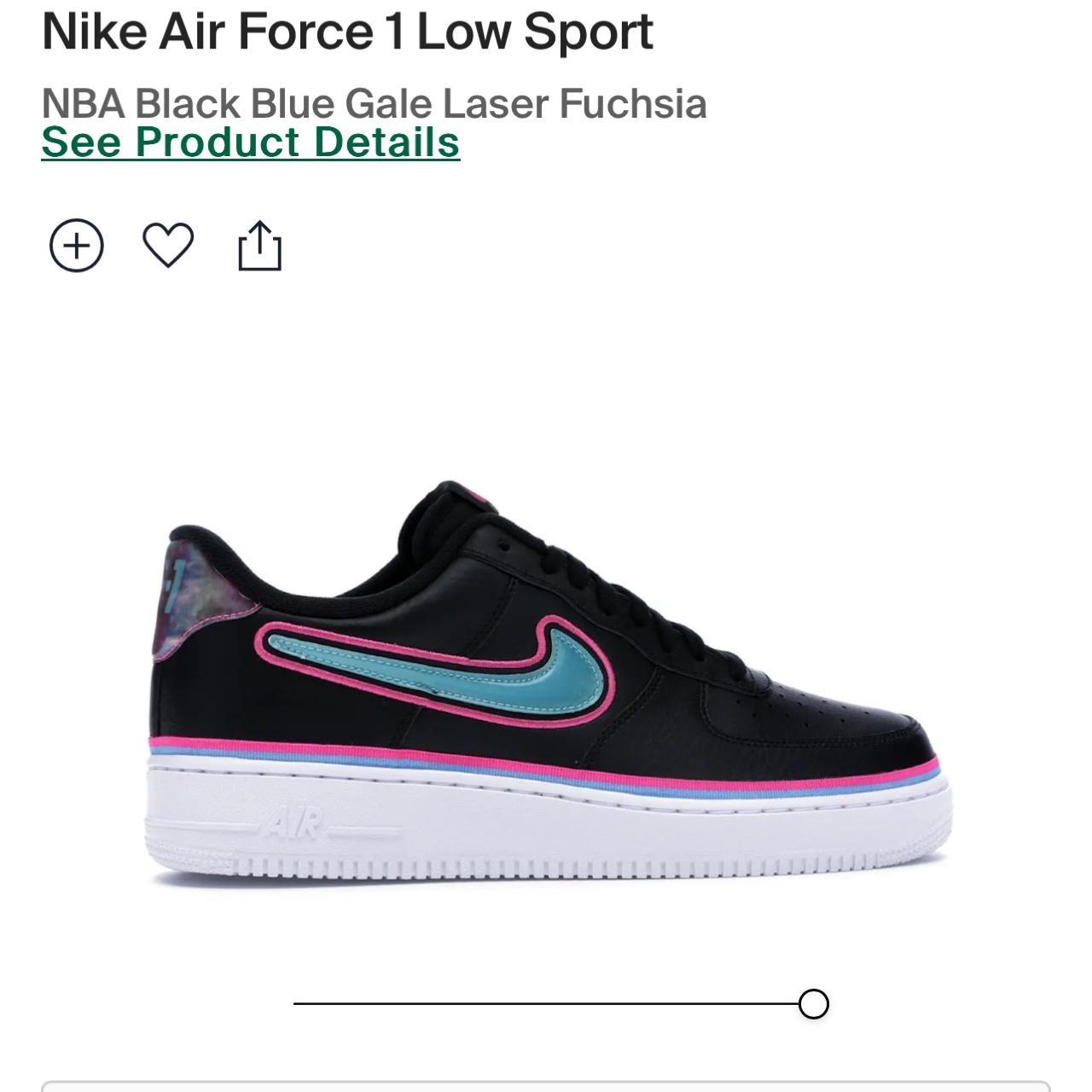 Air force 1 low sport 2024 nba black blue gale laser fuchsia