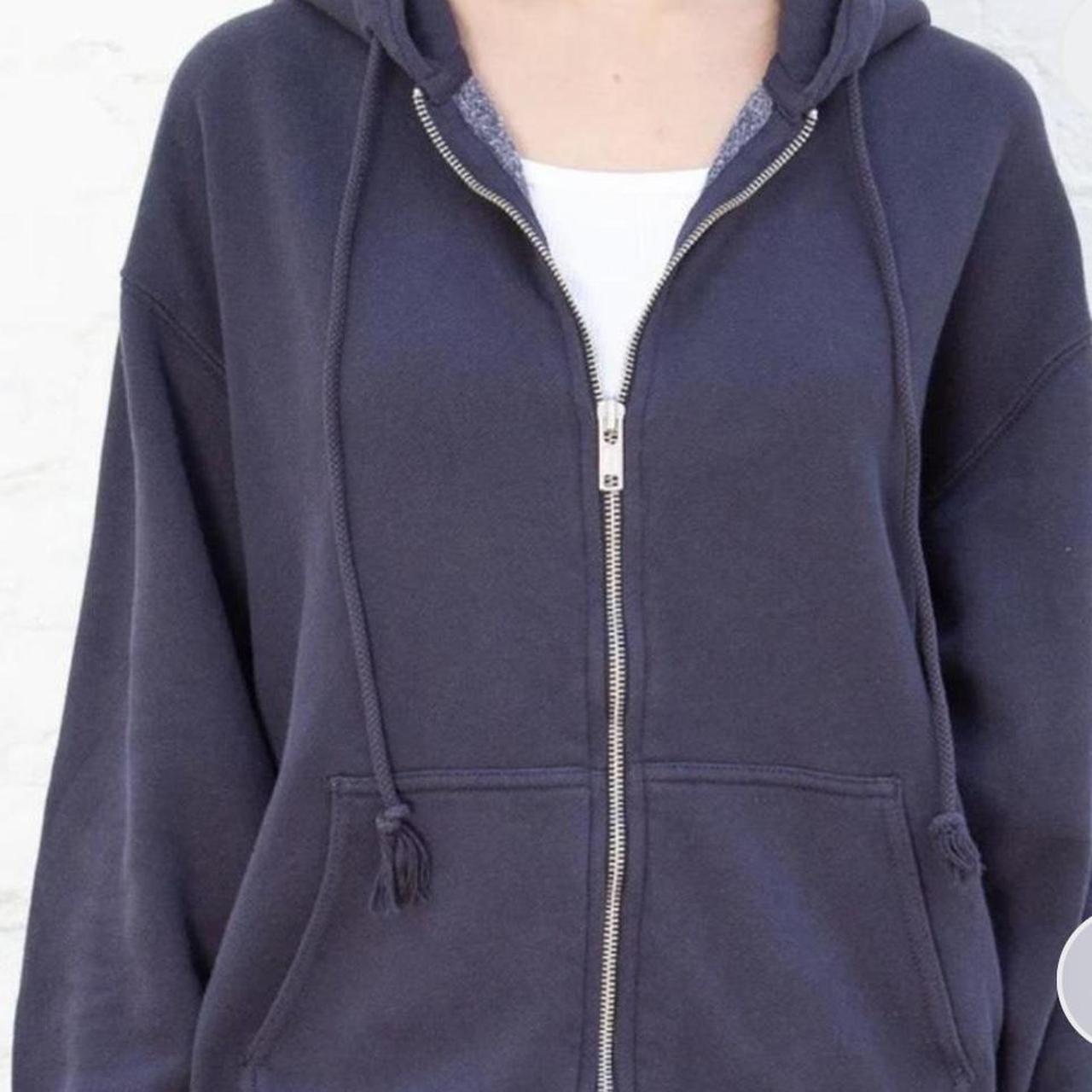 BRANDY CHRISTY ZIP UP HOODIE IN NAVY BLUE Flaws... Depop