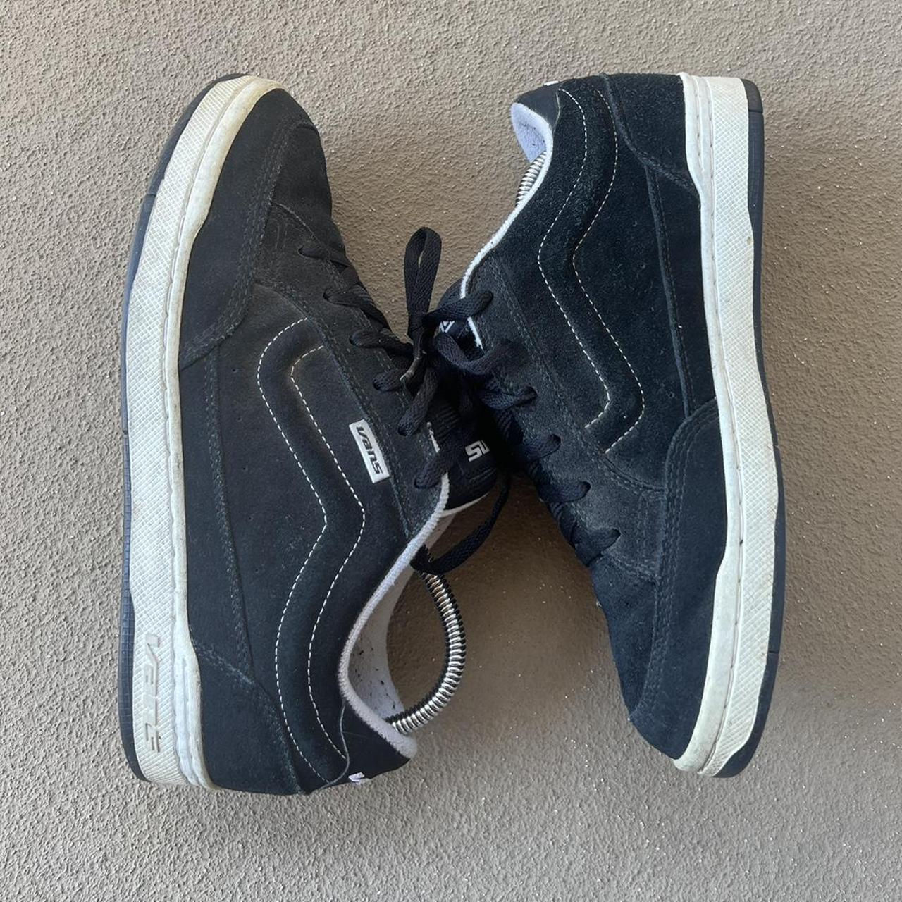 Y2K Black Chunky Tongue Vans Needs a little wipe... - Depop