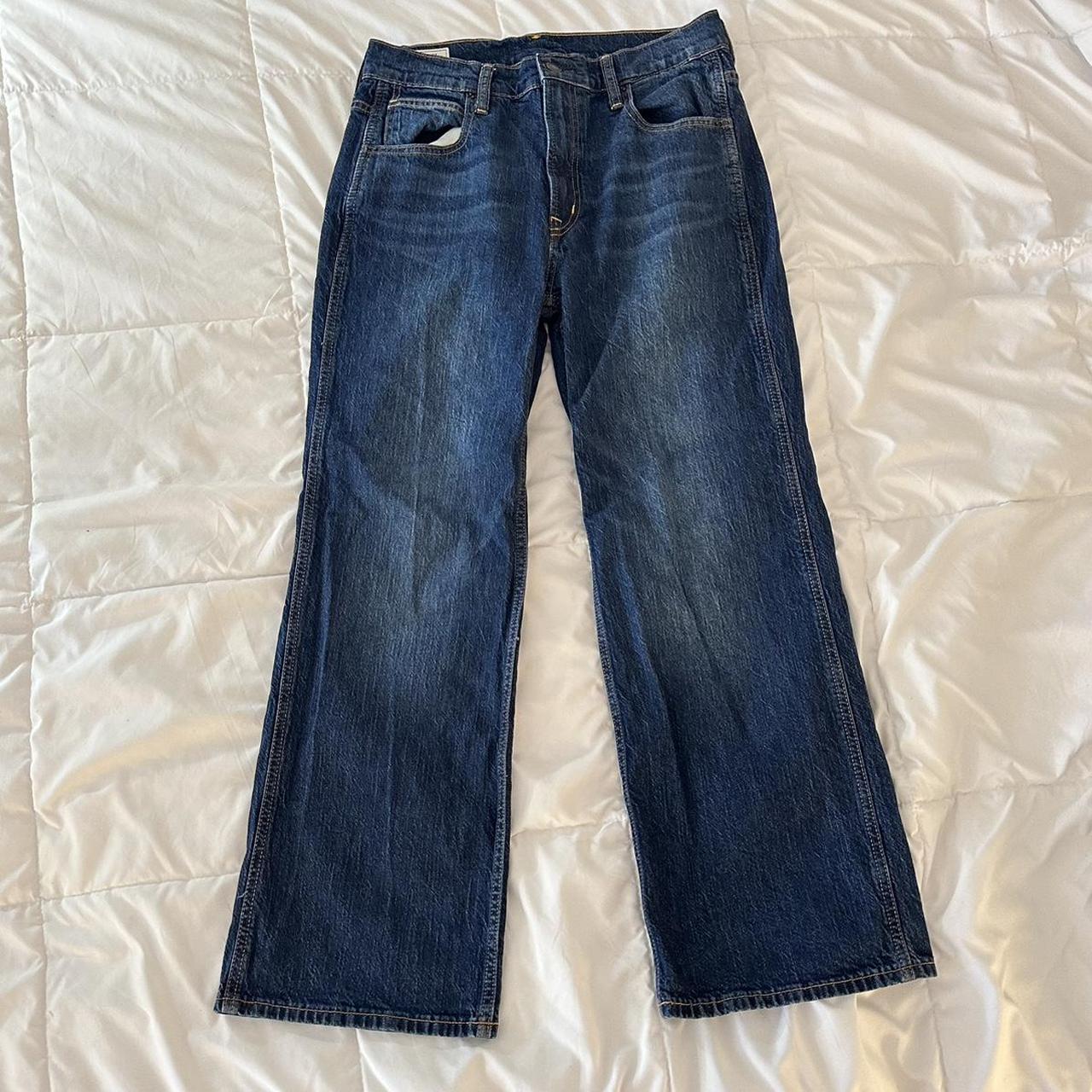 gap high rise cropped flare jeans - like new, only... - Depop