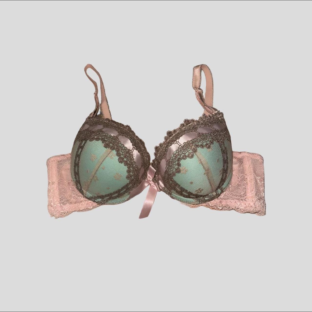 This beautiful vintage PINK K brown satin bra is the - Depop