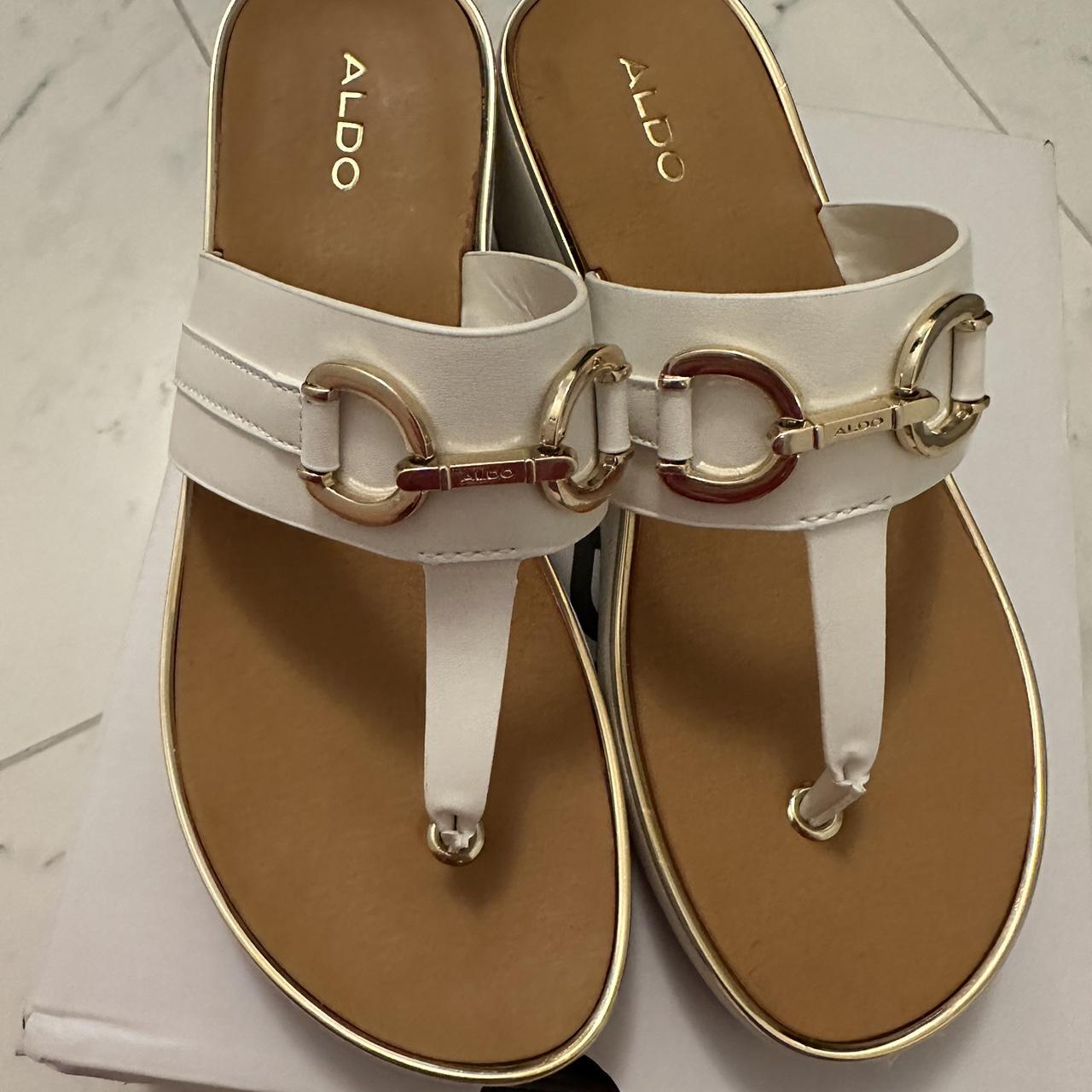 Buy Aldo Marassi Solid Gold Sandals Online