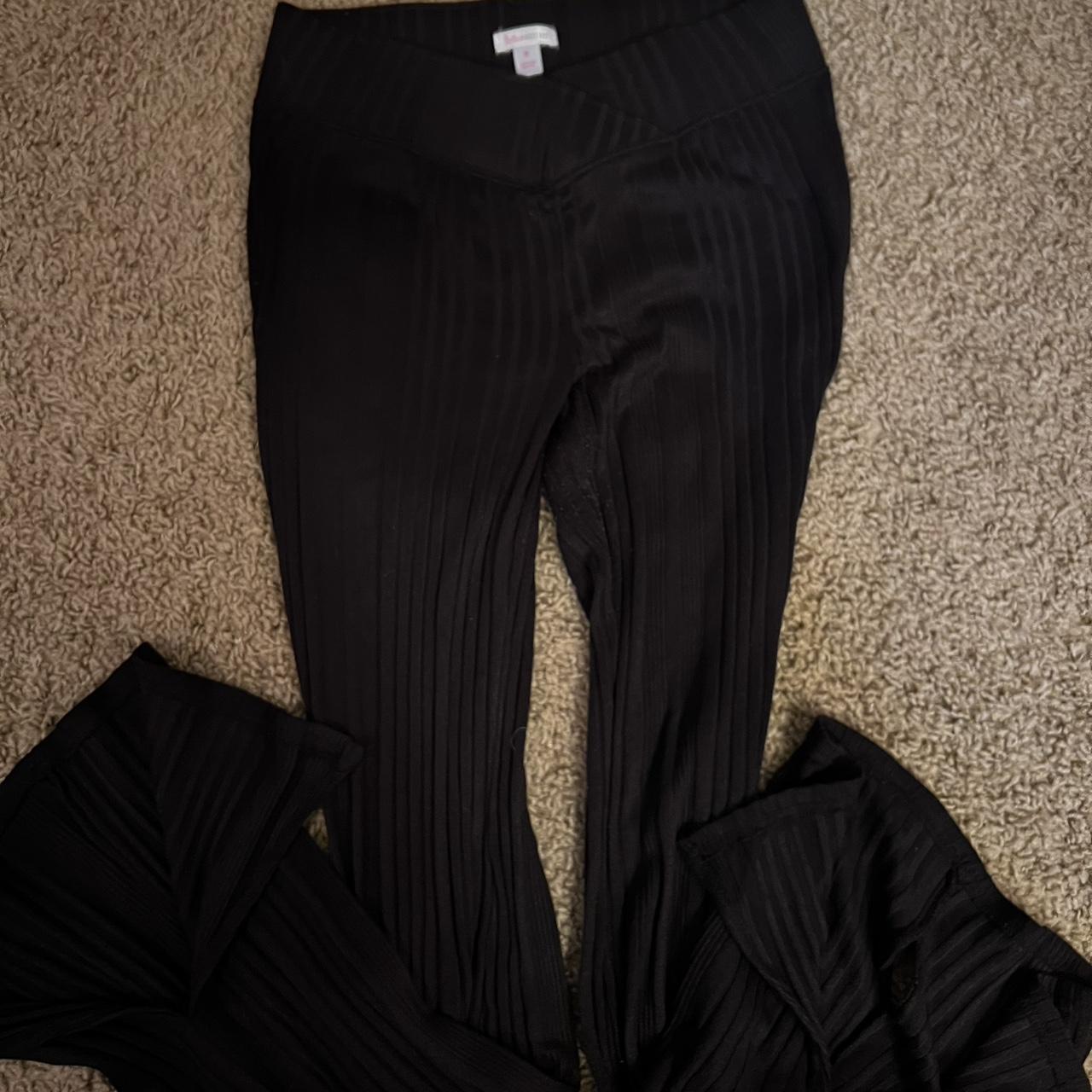 black flare leggings - size M - they’re definitely... - Depop