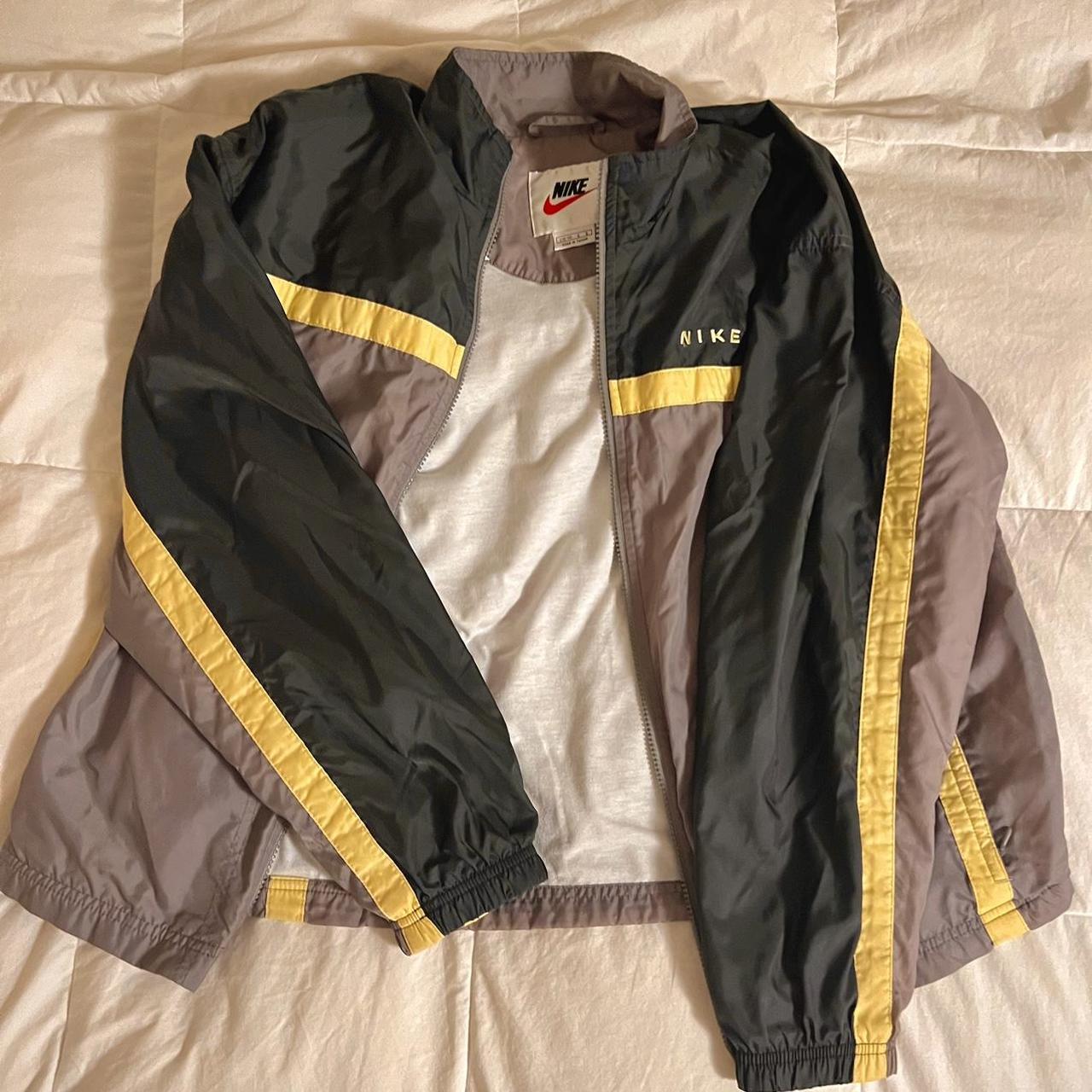 Vintage Nike Yellow With Grey Windbreaker Jacket buying size Large