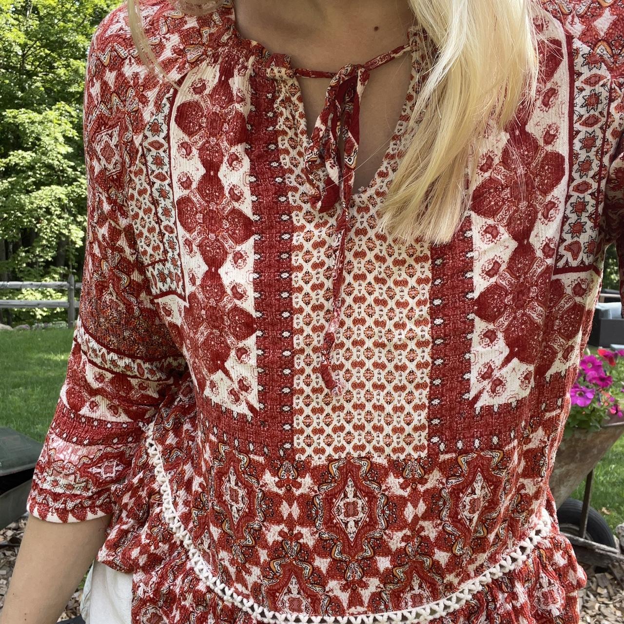 Red 2025 flowy top