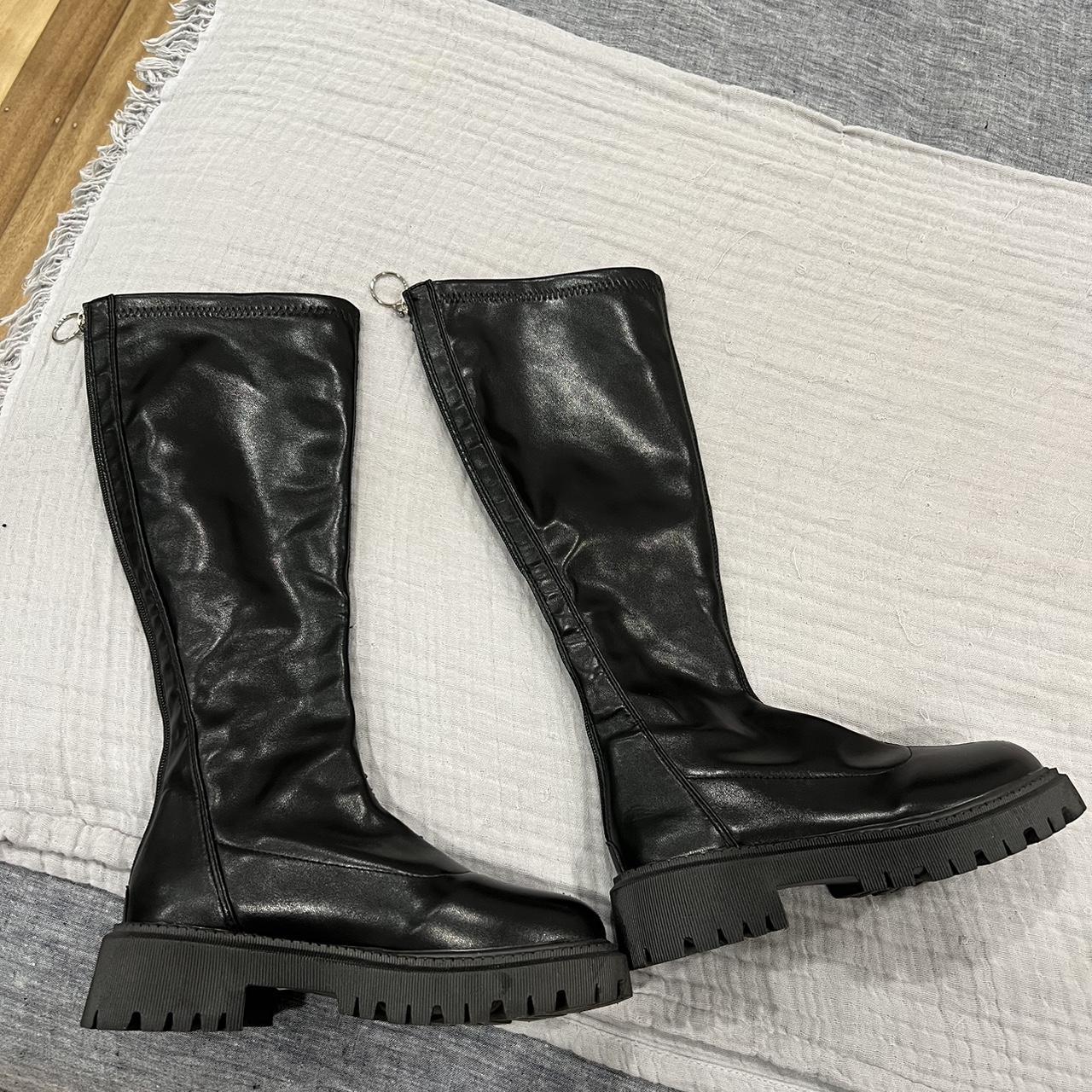 faux leather boots womens