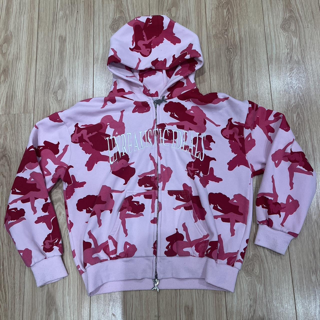 pink named collective camo hoodie - Depop