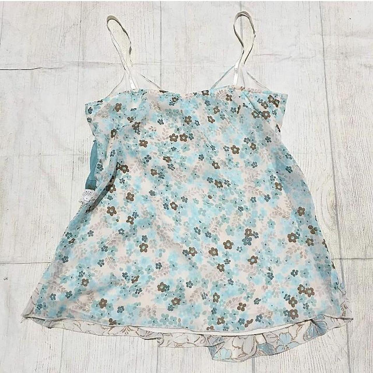 Y2K Floral Cottagecore Babydoll Tiered Camisole Top.... Depop