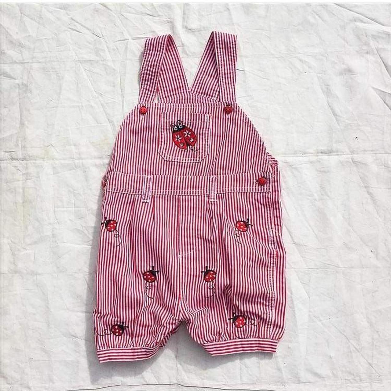 Red and White Dungarees-overalls | Depop