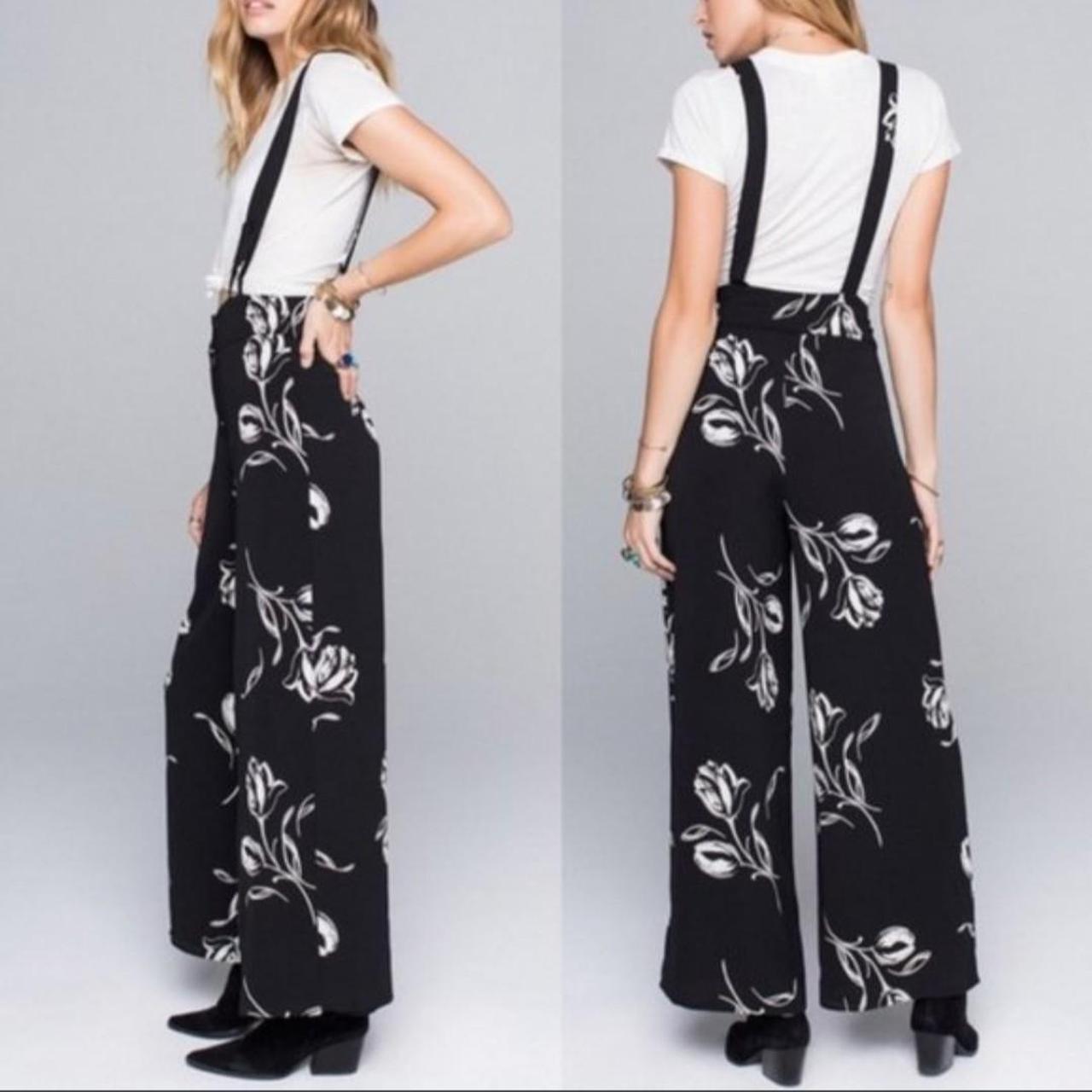 Buy Avec Les Filles women wide leg plain suspender pants black Online |  Brands For Less