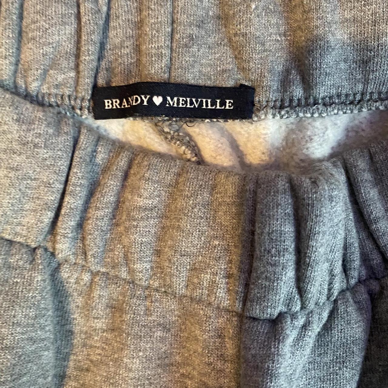 Brandy Melville Women's Grey and White Joggerstracksuits Depop