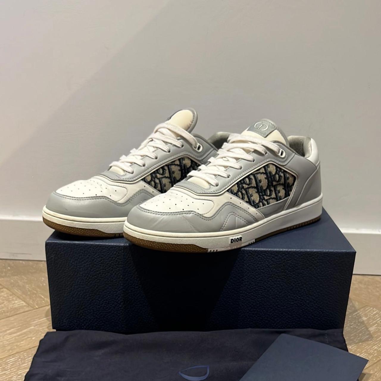 DIOR B27 Low Top Sneaker Grey and White, used a few... - Depop