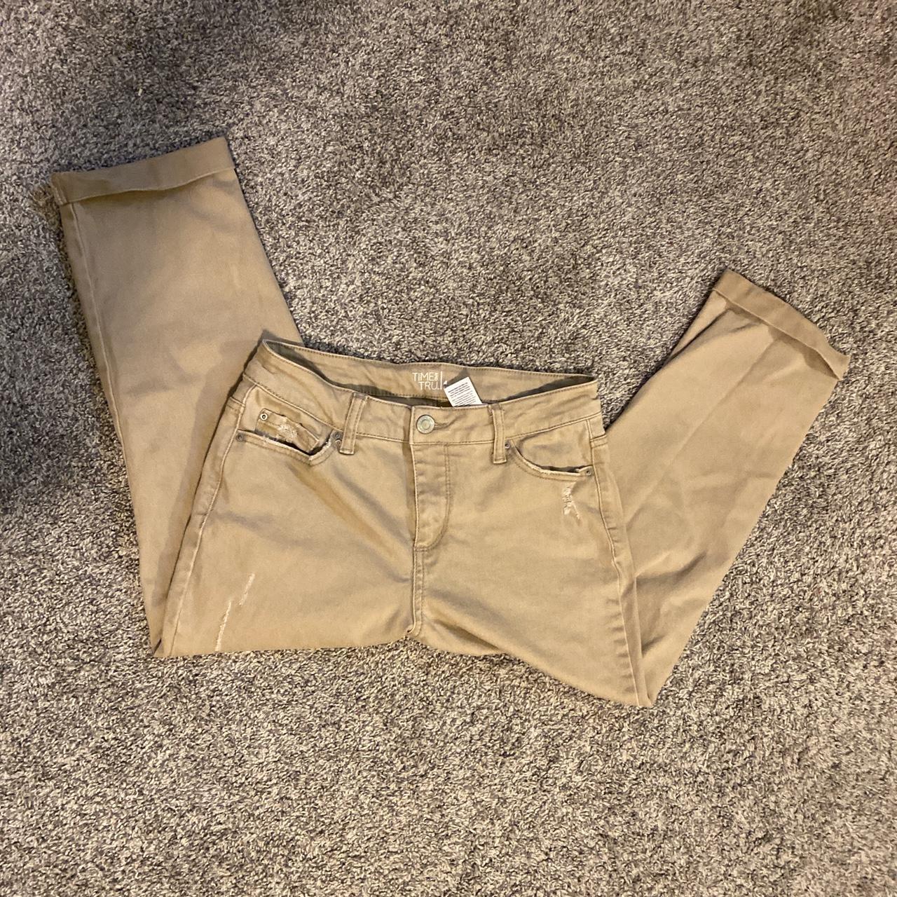 Time and Tru MidRise size 4 Khakis. Hit about mid... Depop