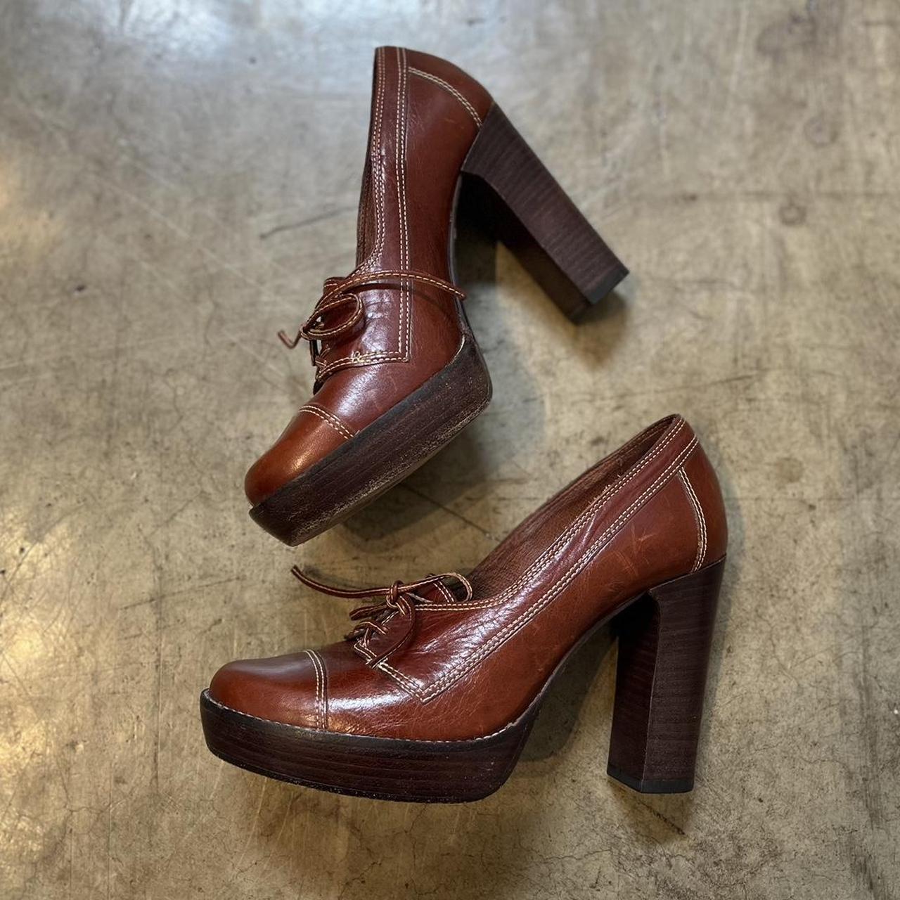 Michael Kors Women's Burgundy And Brown Oxfords | Depop