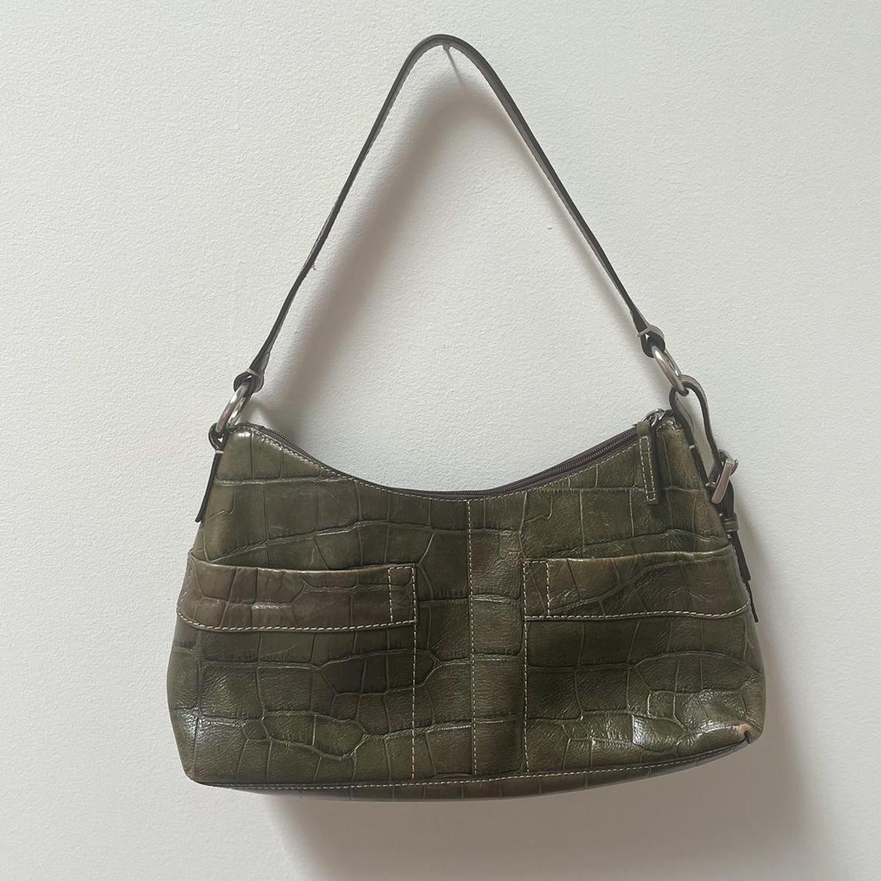 vintage buckled fossil 1954 green crocodile texture