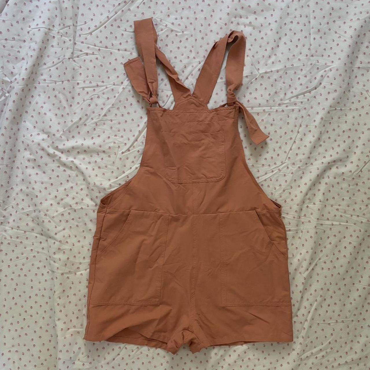 adorable burnt orange overalls shortalls with tie. Depop