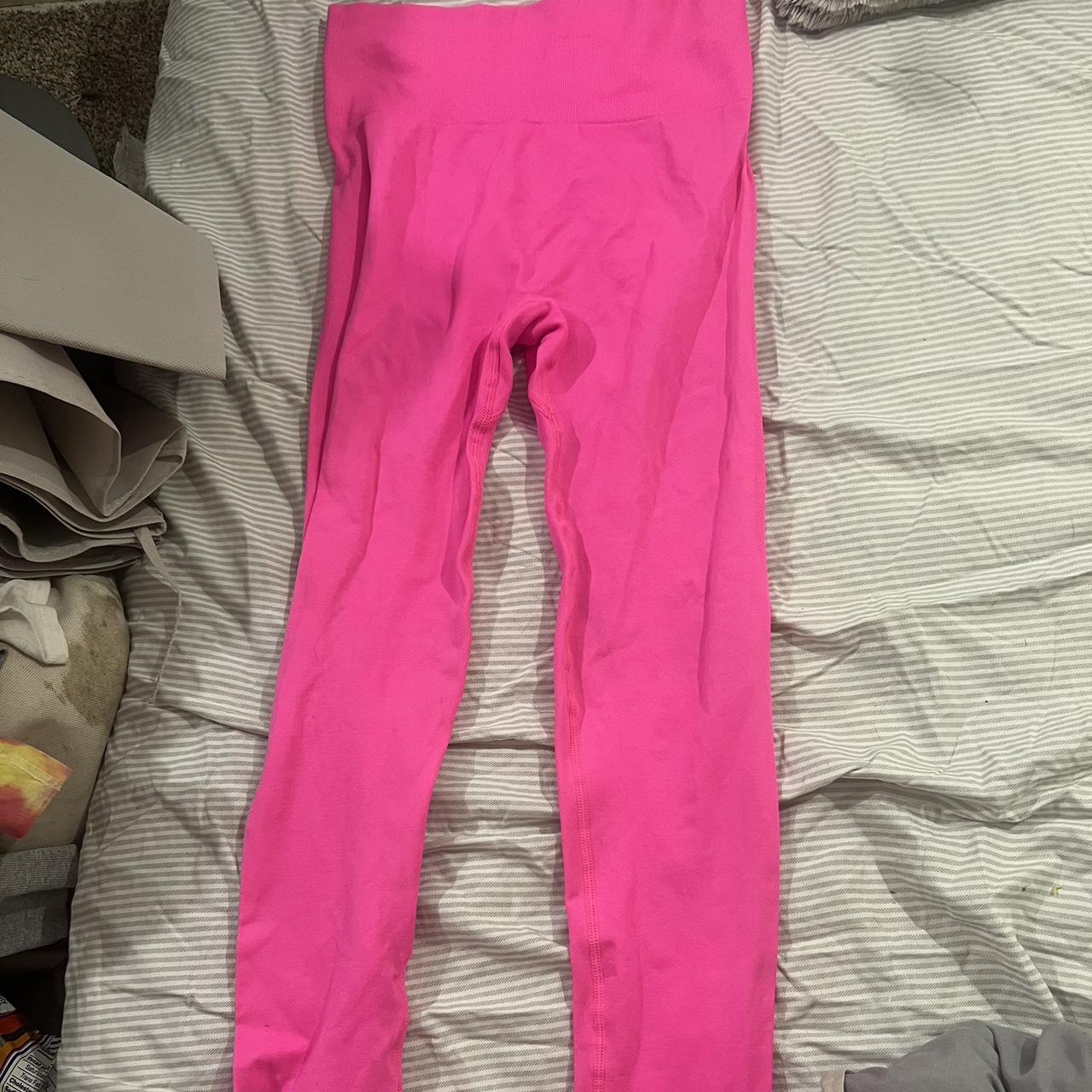 shein hot pink workout leggings ( butt scrunch) size - Depop